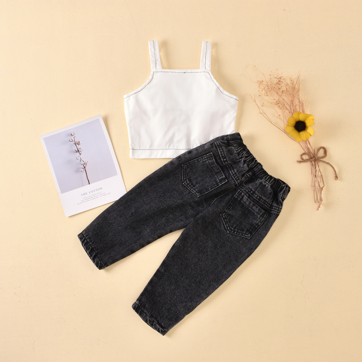 New Sling Reverse Color Line Shirt Button Open Bag Jeans Children's Suit Wholesale Nihaojewelry display picture 3