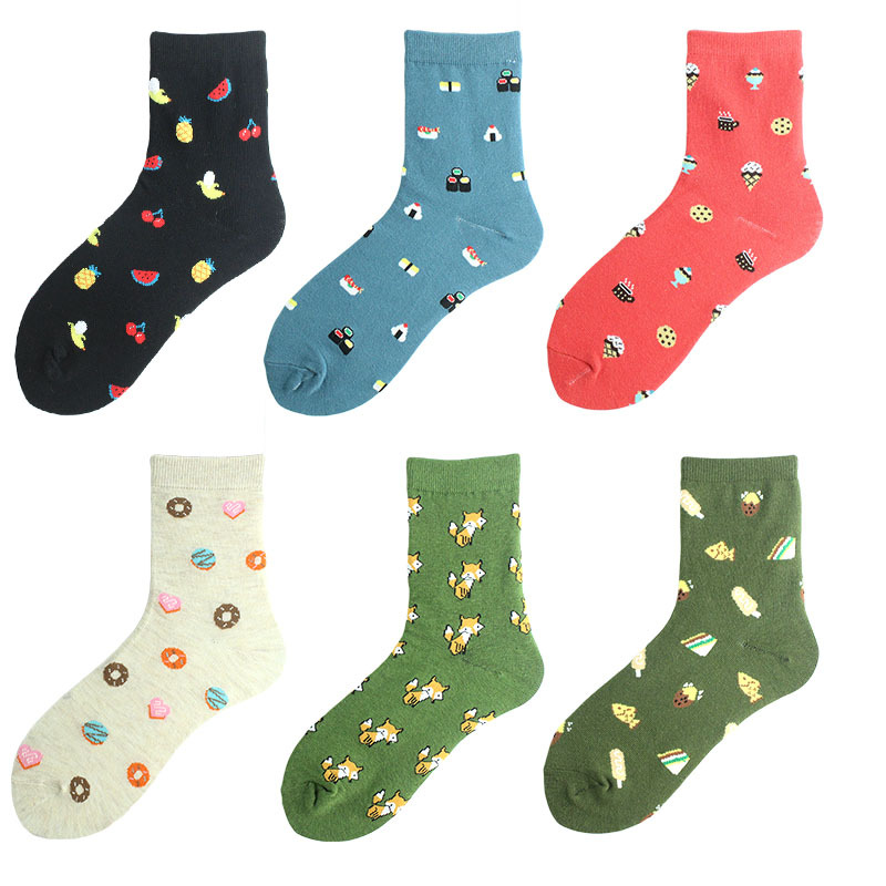 Women's Japanese Style Cartoon Cotton Jacquard Crew Socks A Pair display picture 2