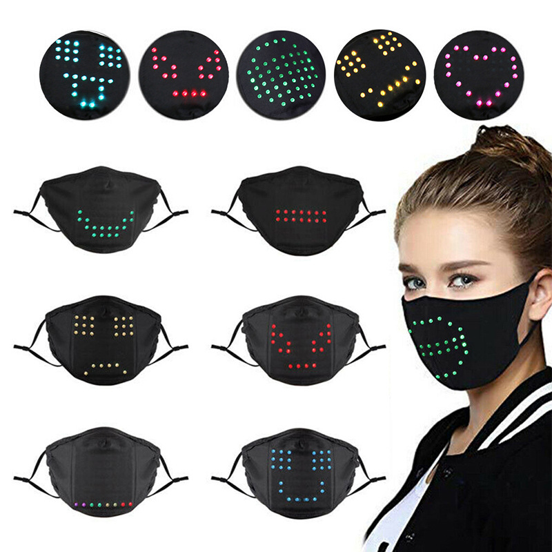 6 Modes LEDIntelligent Voice Voice Control Luminous Mask Party Christmas With Battery USBCharging