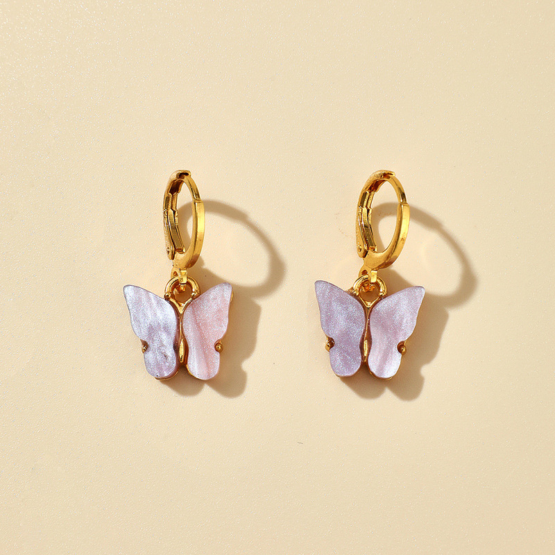 New Fashion Simple Cute Candy Color Butterfly Earrings Wholesale Nihaojewelry display picture 8