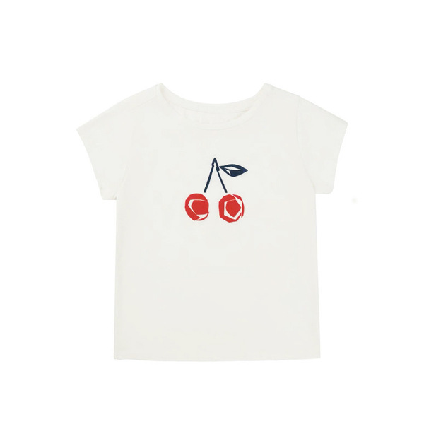 Summer children's rainbow white T-shirt