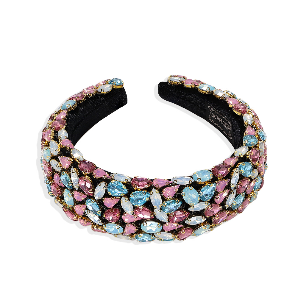 Drop-shaped Colored Diamonds Inlaid Exaggerated Women's Headband Wholesale Nihaojewelry display picture 7