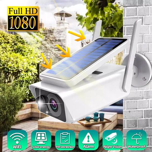 Wireless wifi solar rechargeable battery camera outdoor rainproof…