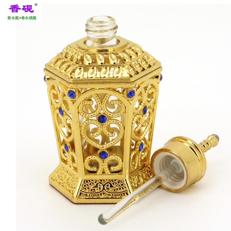 香砚10ml金色镂空六角瓶款香水瓶摆件4.jpg