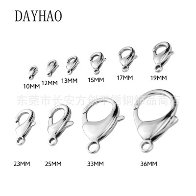Manufactor wholesale Stainless steel Lobster clasp Metal environmental protection 9-19mm Liuguang/polishing Hand Necklace Connect buckle parts