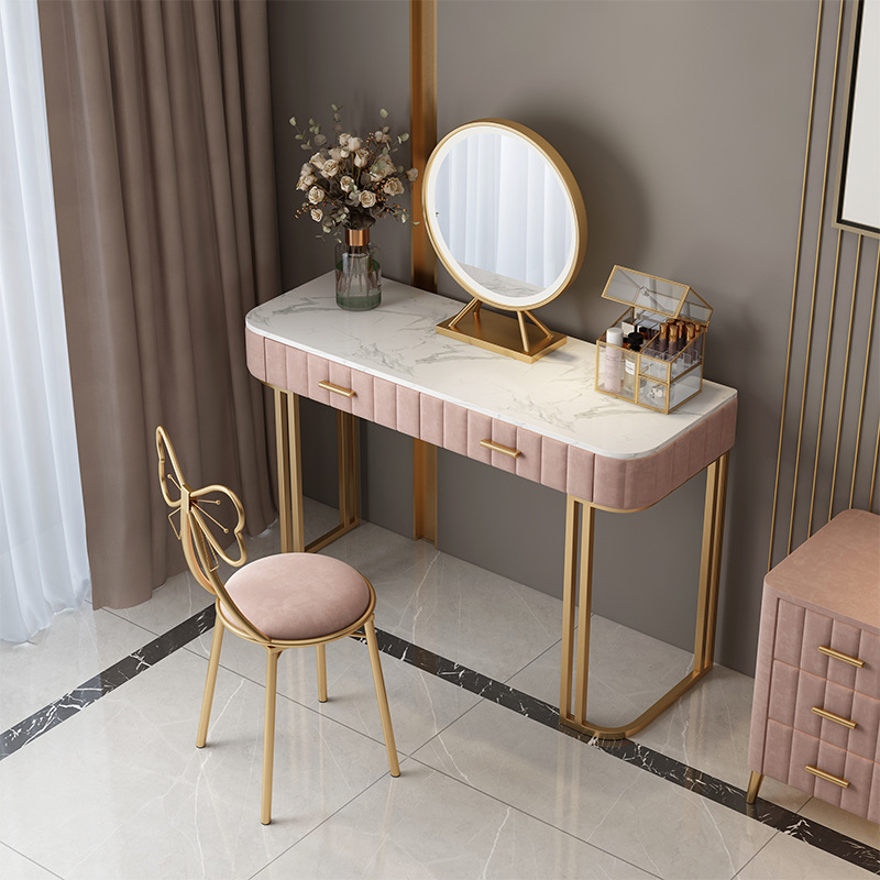 现代大理石梳妆台家用卧室化妆桌椅组合简约创意化妆台迷你梳妆桌