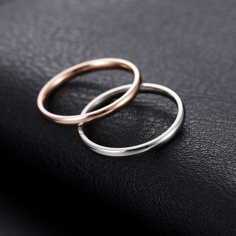 Fashion Jewelry 2mm Wide Stainless Steel Fingertip Ring Tail Ring Wholesale display picture 8