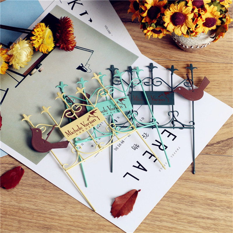 Zakka法式复古铁艺摆件园艺 手工古典栅栏 多肉花插 铁皮家居装饰|ru