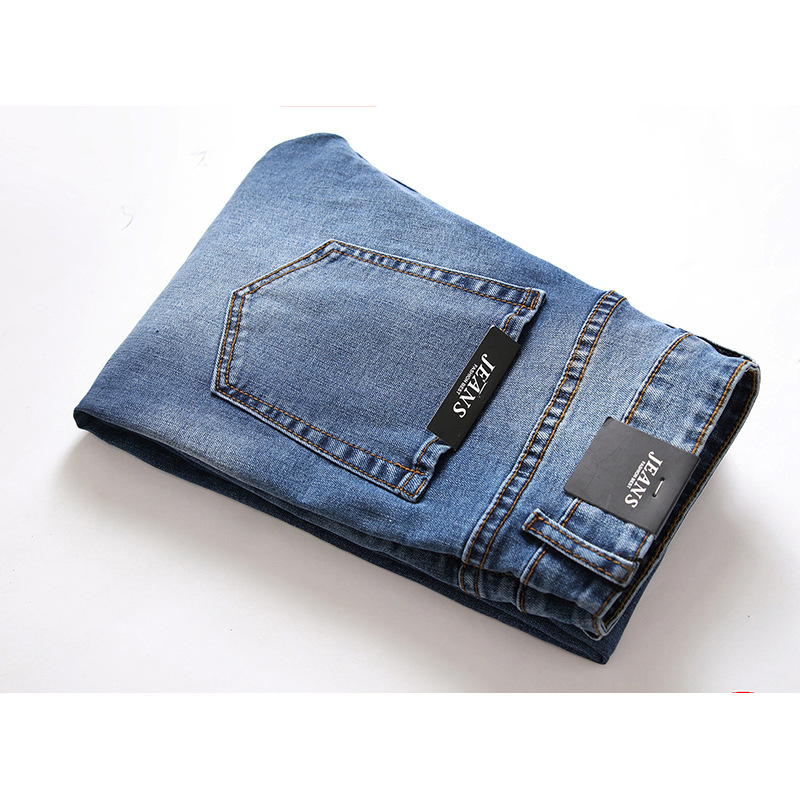 Jeans pour hommes, nouveaux pantalons en denim à jambe droite élastique, tendance et décontractés_voghion.com