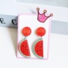 Cartoon fruit cute earrings, ear clips, accessory, Korean style, no pierced ears