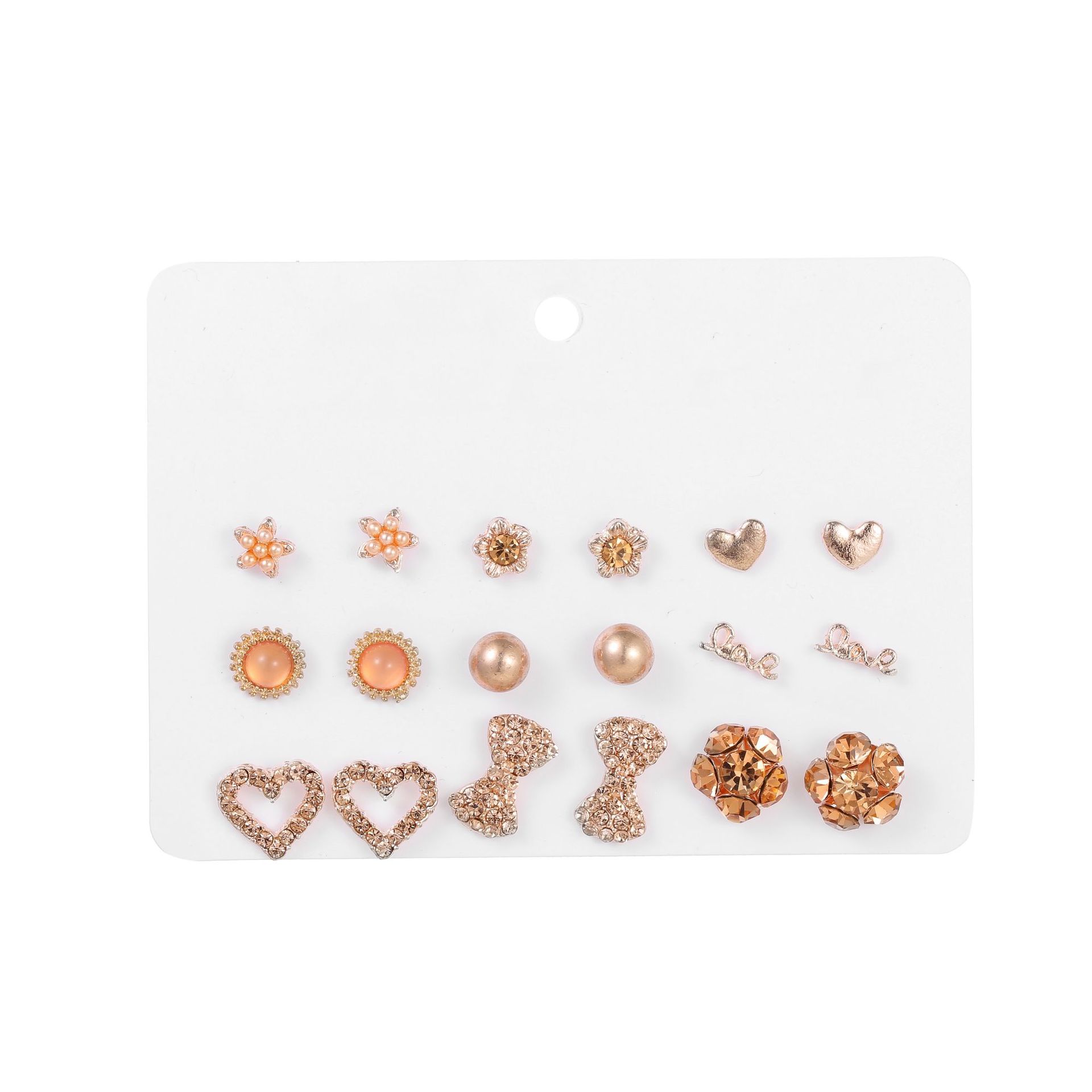 Geometric Plating Alloy Artificial Gemstones Earrings Ear Studs display picture 6
