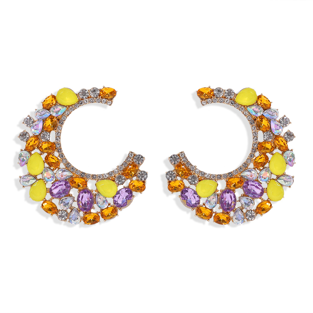 Meniscus Diamond Earrings Nihaojewelry Wholesale Fashion Earrings Catwalk Jewelry Exaggerated Earrings display picture 12
