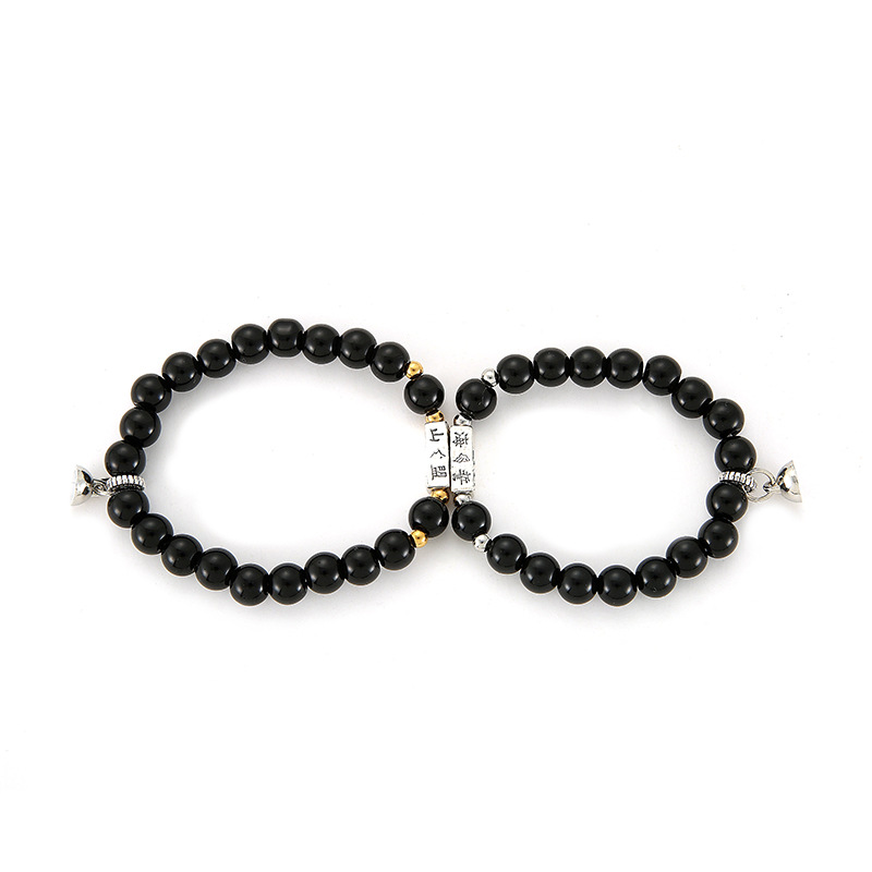 Wholesale Jewelry Imitation Obsidian Beads Bracelet A Pair Of Set Nihaojewelry display picture 10