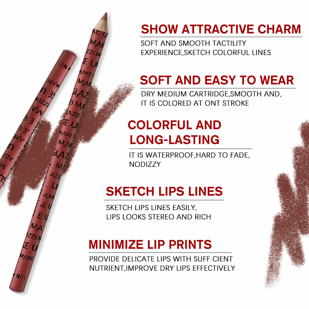 Casual Solid Color Wood Lip Pencil display picture 10