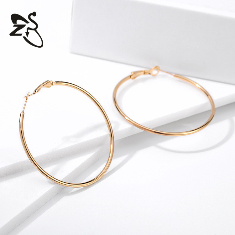 European American Elegant Face-Slimming Metal Earrings Exaggerated Large Hoop Earrings Titanium Steel Earrings Wholesale detail image 13