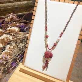 禅修中国风原创手工朱砂大象吉祥S925银茶晶珍珠毛衣链长款项链女