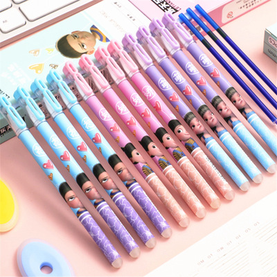 可擦中性筆0.5摩易擦磨魔易擦全針管小學生用晶藍黑 熱可擦筆批發