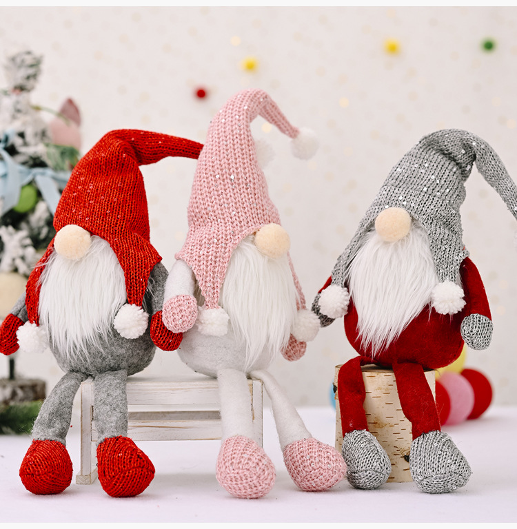 Christmas Supplies Red-haired Forest Old Man Hanging Legs Ornaments display picture 10