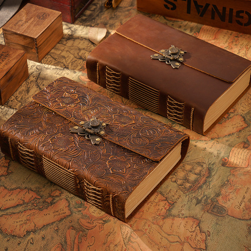 Original handmade sketchbook cowhide notebook retro leather notepad creative notebook diary gift