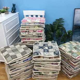 Mileia Thickened Chair Cushion Cushion Middle Quilted Reverse Anti-slip Bottom Lace Lace Steamed Bread Cushion for Export