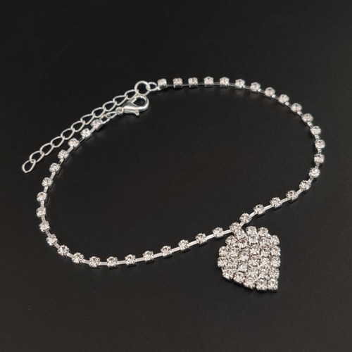 European and American fashion personality diamond-studded ankle chain, exotic versatile sexy heart-shaped ankle accessory