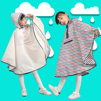children Raincoat girl cloak new pattern Big boy Solid Poncho Child lovely Raincoat light waterproof baby Boy