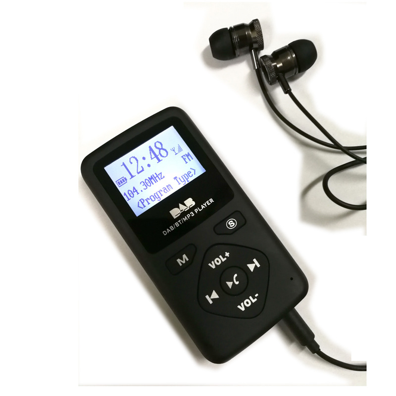 欧洲跨境袖珍FM/DAB收音机, 液晶屏支持蓝牙MP3播放功能