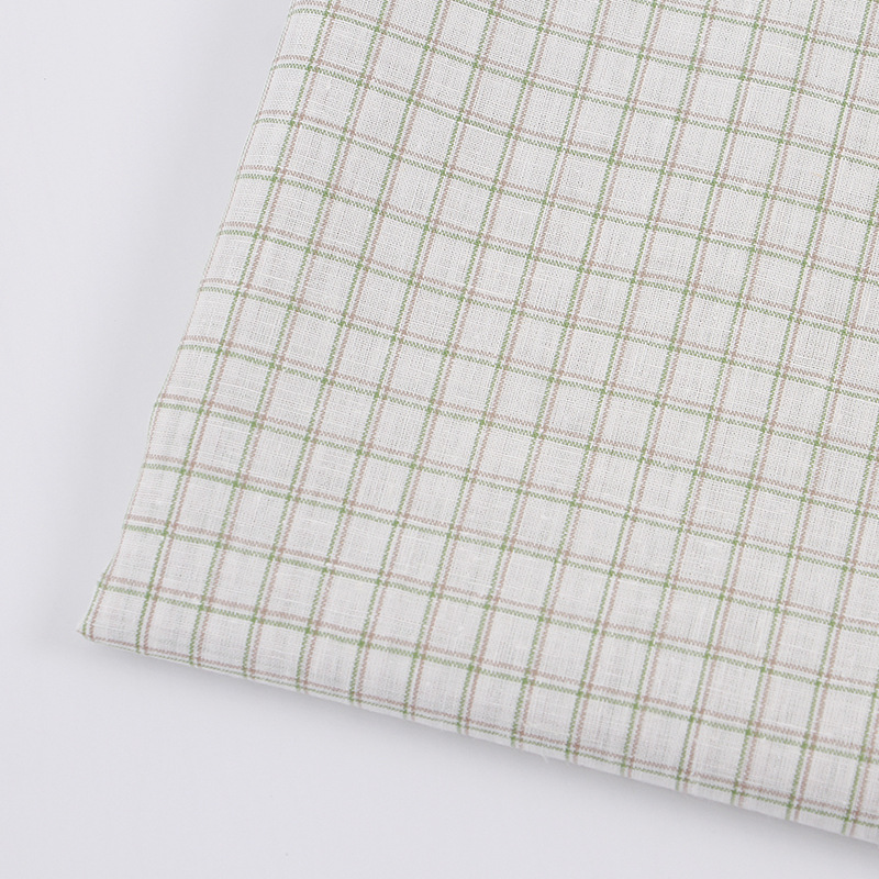 格纹亚麻面料 格子裤衬衫休闲服靠垫抱枕家纺面料