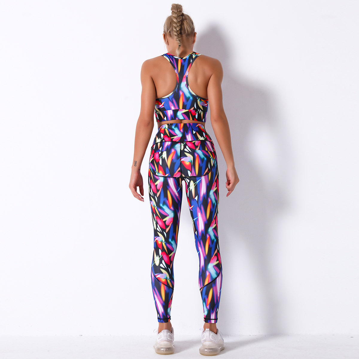 printing shockproof gather yoga suit  NSNS10729