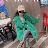 2020 Autumn and winter new pattern children Easy Korean Edition coat thickening Imitation fur Mid length version Button overcoat CUHK