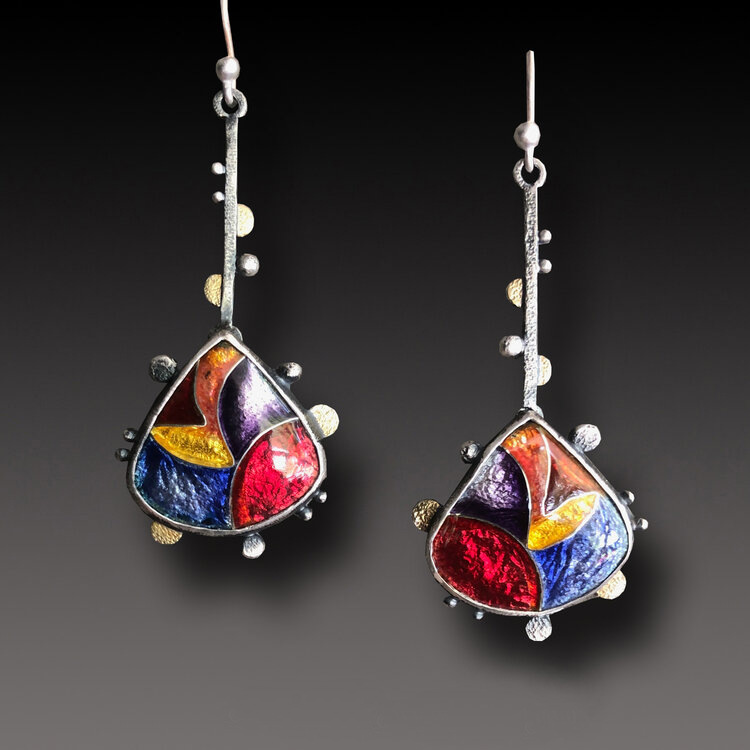 Fashion Crystal Enamel Earrings Bohemia Drop-shaped Sexy Earrings display picture 2