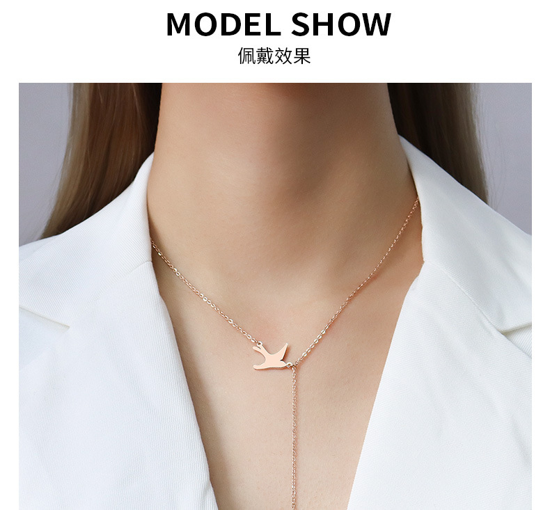 Real Gold Plated Plating Material PVD Coated Real Gold Plated Animal Titanium Steel Waterproof Non Tarnish Pendant Necklace