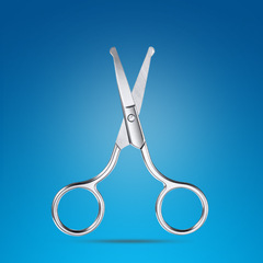 Stainless Steel Beauty Scissors Round Head Nose Hair Scissors Beauty Scissors Makeup Scissors Tools