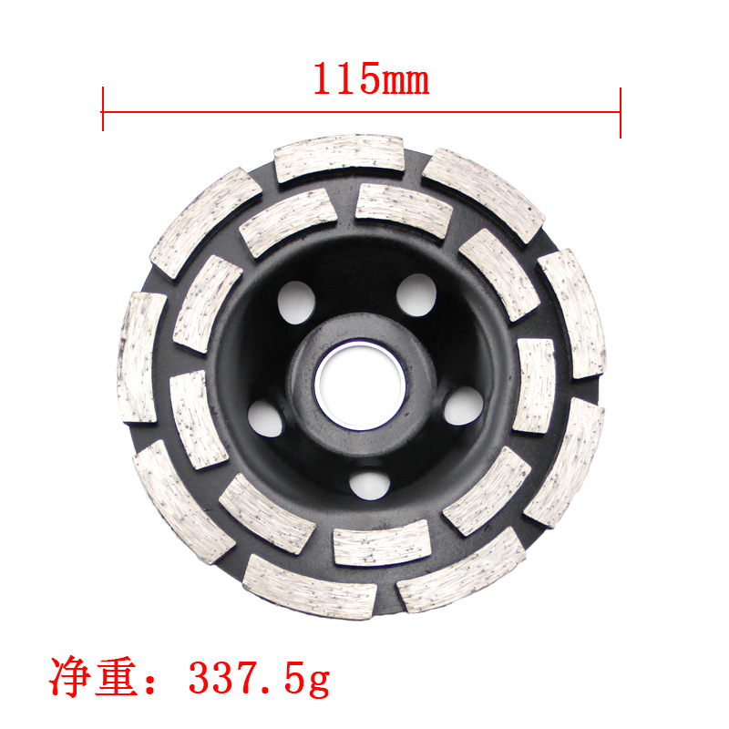 Muela abrasiva de doble fila de diamante negro al por mayor transfronterizo para molienda eléctrica 115-125-180mm Disco de molienda de pared