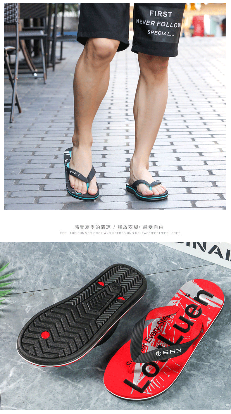 Wholesale of summer men's flip-flops in Lu 'an, outdoor thick-soled men's slippers, casual cool flip-flops for men to wear outside, foreign trade undefined