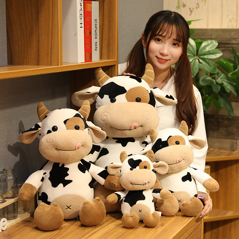 Black And White Cow Doll Hobby Calf Plush Toy Cow Mascot Doll Doll Pillow Birthday Gift