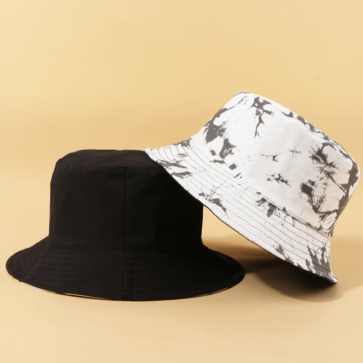 Fisherman Hat Sunscreen Sunscreen Tie-dye Big Brim Hat Korean Fashion Wild Basin Hat Color Hat Travel Hat display picture 3