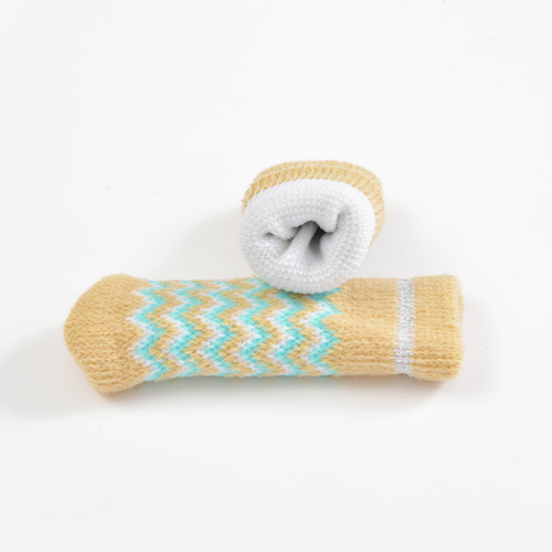 Table leg cover knitted door handle protective cover thickened wear-resistant chair leg non-slip wool cartoon home protective pad