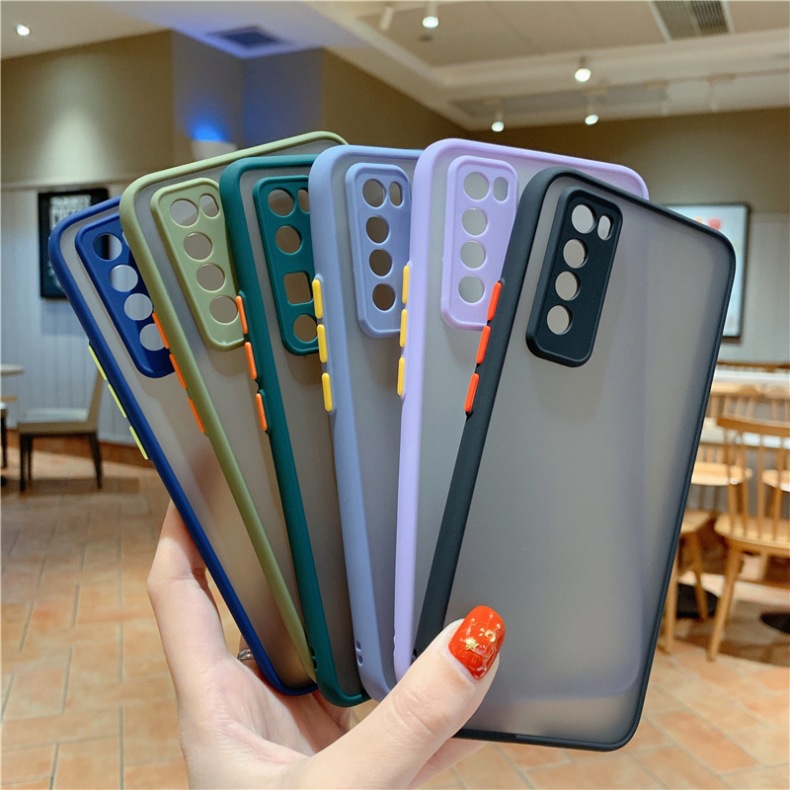 For Huawei P40 color contrast fine hole phone case Mate40 lens all-inclusive matte NOVA8SE drop-resistant protective case