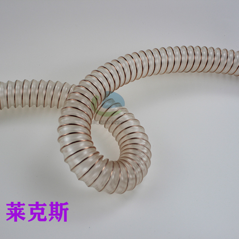 供应耐磨软管 耐磨损软管 耐磨吸尘管 透明PU钢丝软管 工业吸尘管