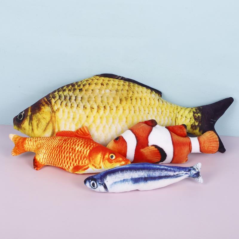 Spot wholesale plush simulation fish contains cat mint pet cat toy autumn knife fish squid shock fish cat toys