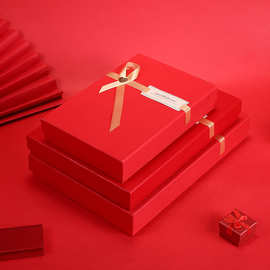 新年红色礼物盒毛衣围巾包装盒本命年礼盒红色送男友精质商务礼盒