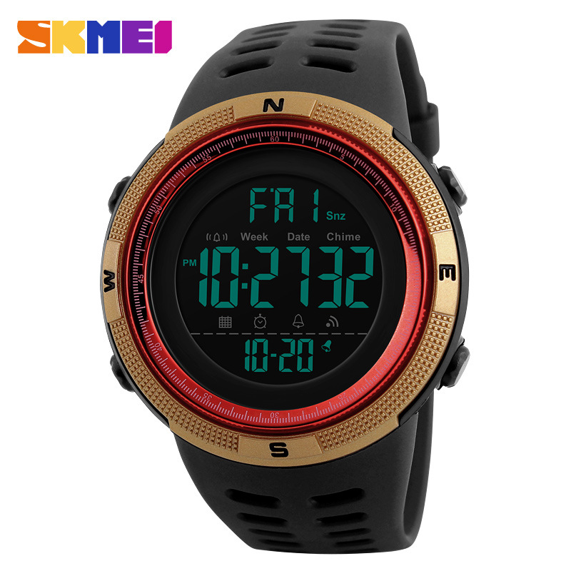 Skmei estudiante deportes al aire libre pantalla digital reloj electrónico moda retroiluminación pareja nuevo reloj electrónico impermeable 1251