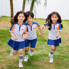 幼儿园园服夏装运动会白色定制儿童校服套装中小学生班服毕业教师