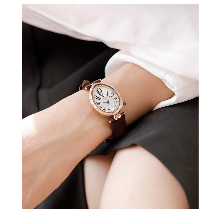 Stile di design, temperamento alla moda, quadrante a forma di goccia, lusso leggero, orologio da donna alla moda con diamanti intarsiati, orologio da donna al quarzo impermeabile_voghion.com