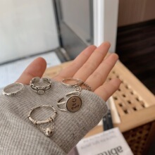 s925纯银韩国东大门网红ins潮日韩指环开口简约戒指女