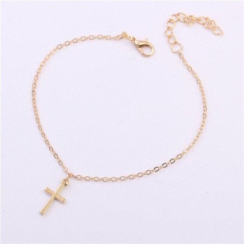 European and American foreign trade hot-selling foot accessories, summer personality and versatile popular anklets, simple cross anklets