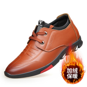 皮鞋男春季新款男士时尚商务休闲鞋韩版百搭内增高鞋子男一件代发