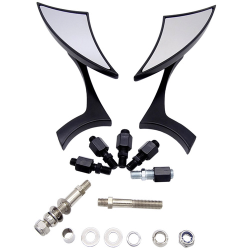 Motorcycle accessories Black triangle lightning shaped Harley motorcycle modified rearview mirror Electric vehicle reversing mirror