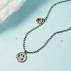 South Korean fashionable goods, round beads, retro necklace hip-hop style, silver lock